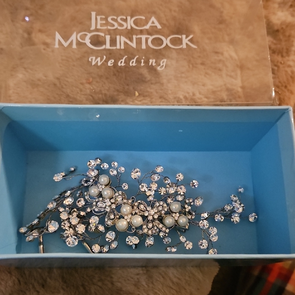 Jessica McClintock Silver and Pearl Brooch